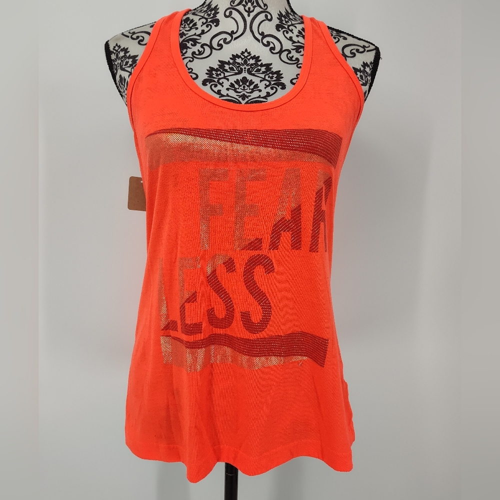 Xersion Vibrant Orange Women's Fear Less Racer Back Tank Top Size Medium